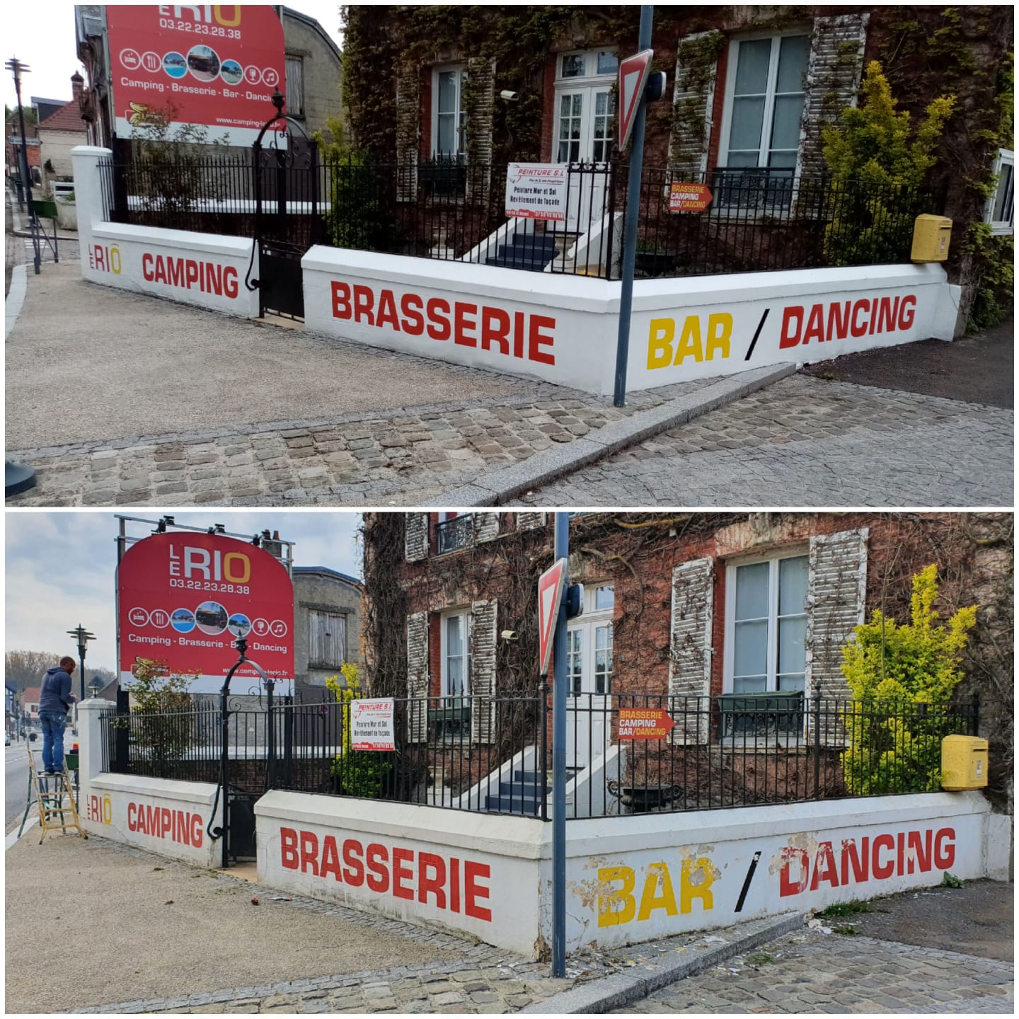 Ravalement de la façade d'un commerce à Abbeville - Peinture S.L