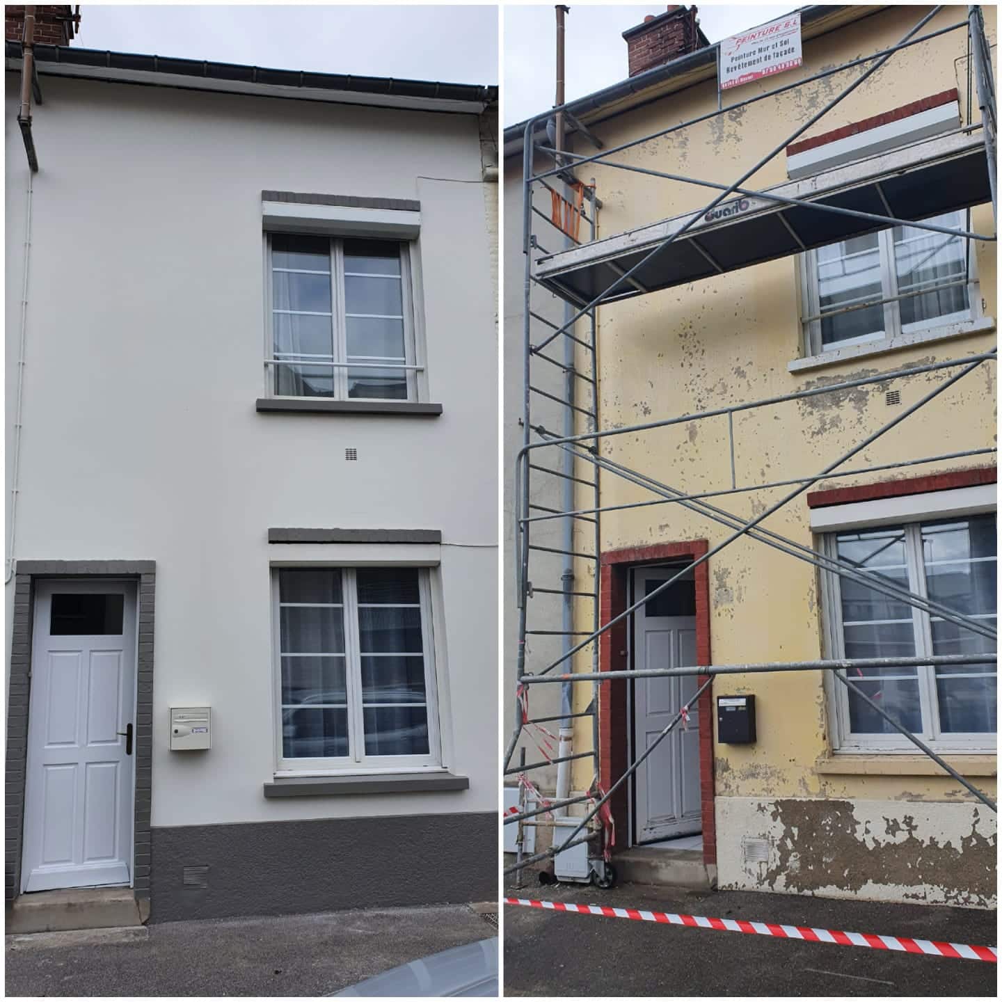 Ravalement de façade d'une maison