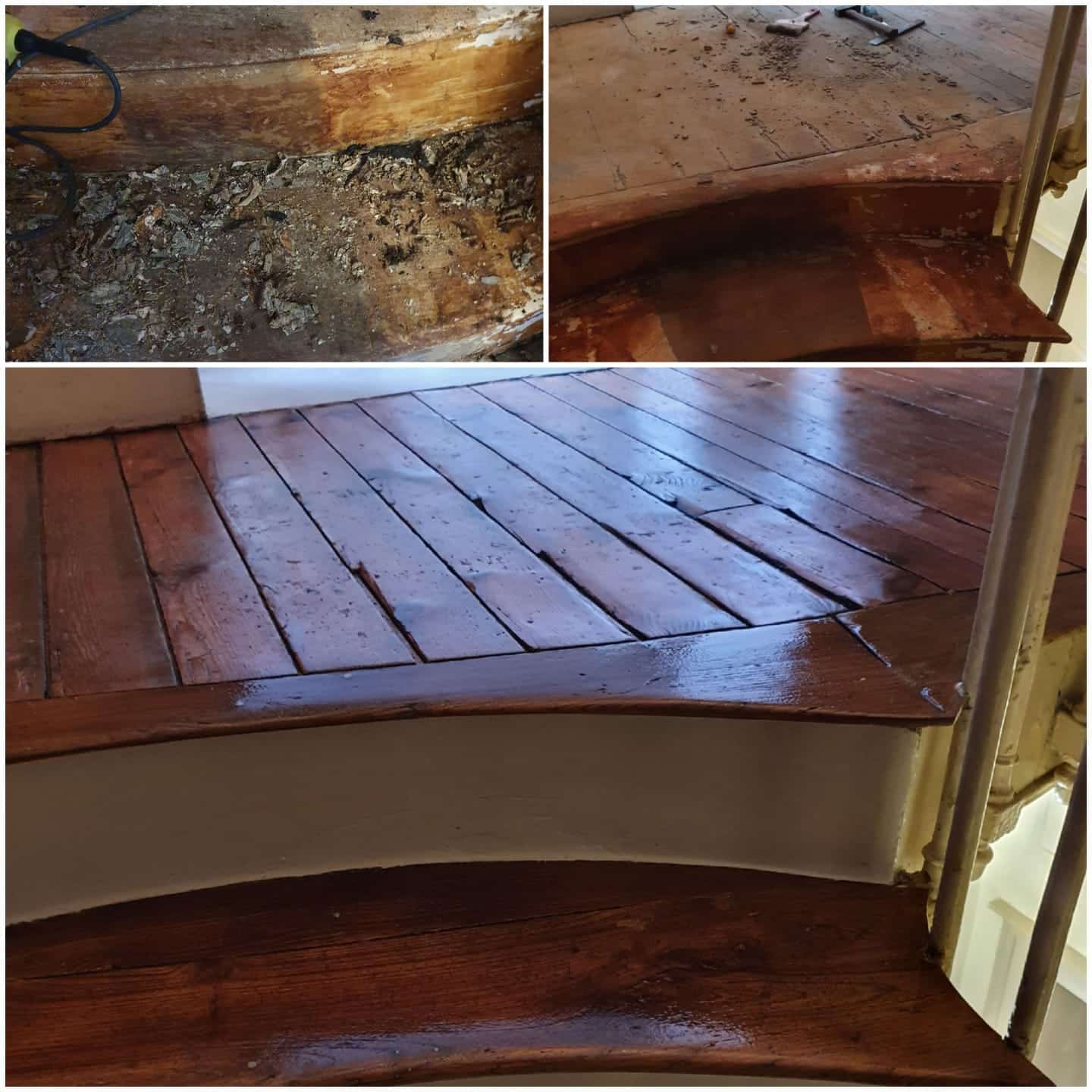 Restauration et vitrification d'un parquet ancien - Peinture S.L